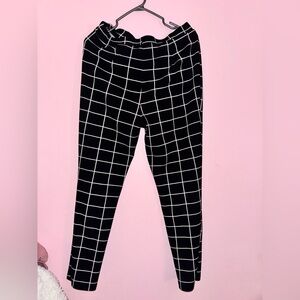 Black and White Checked Pants